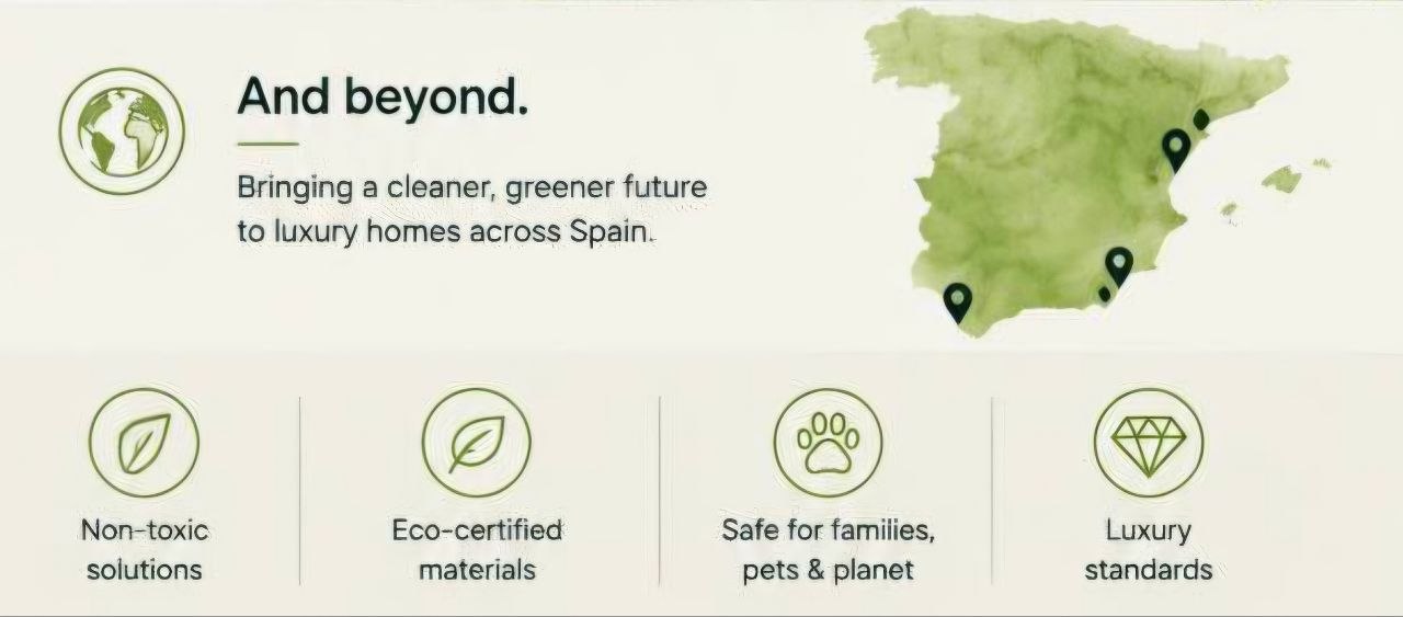 Map of Spain showing Detox Your Garden coverage in Marbella, Ibiza and Costa Blanca
